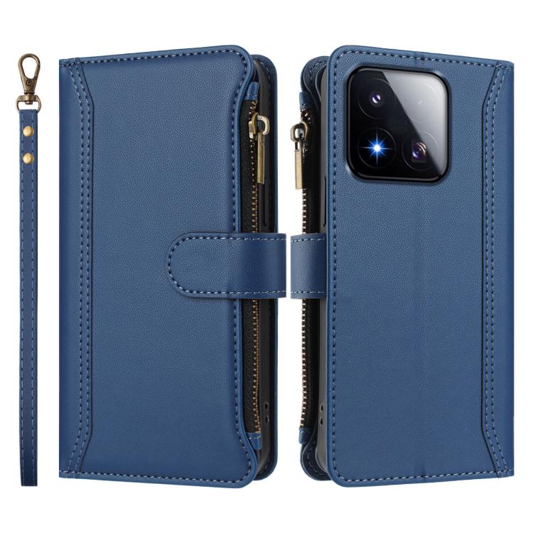 Magnetic Closure 9 Card Slots Zipper Leather Case with Hand Strap, For Xiaomi 17 Max 5G, For Xiaomi 17T Pro 5G, For Xiaomi Poco M7 4G 169mm, For Xiaomi 15T Pro 5G, For Xiaomi 15T 5G, For Xiaomi Civi 5 Pro, For Xiaomi 15S Pro                            ...