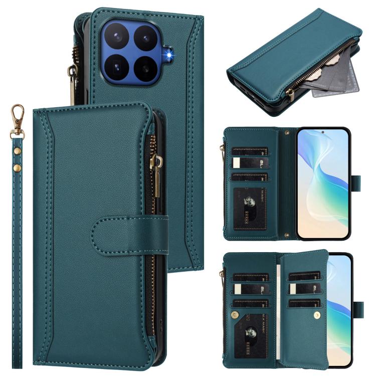 Magnetic Closure 9 Card Slots Zipper Leather Case with Hand Strap, For Xiaomi 17 Max 5G, For Xiaomi 17T Pro 5G, For Xiaomi Poco M7 4G 169mm, For Xiaomi 15T Pro 5G, For Xiaomi 15T 5G, For Xiaomi Civi 5 Pro, For Xiaomi 15S Pro                            ...