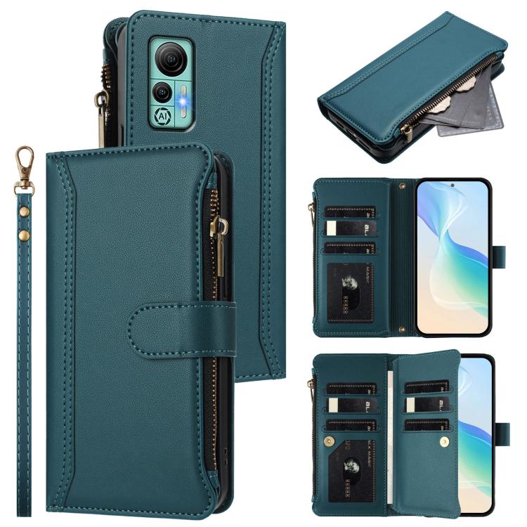 Magnetic Closure 9 Card Slots Zipper Leather Case with Hand Strap, For Ulefone Note 21, For Ulefone Note 18 Ultra / Note 18 Pro, For Ulefone Note 20 Pro, For Ulefone Note 19, For Ulefone Note 17 Pro, For Ulefone Note 16 Pro, For Ulefone Note 14