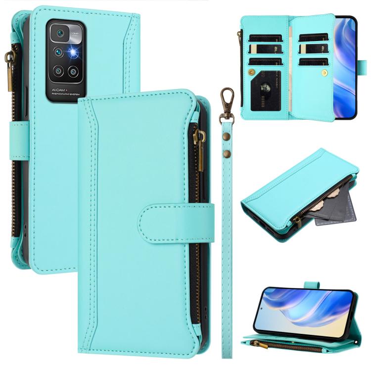 Magnetic Closure 9 Card Slots Zipper Leather Case with Hand Strap, For Redmi Note 12 Pro 5G Global / Poco X5 Pro, For Redmi Note 12 5G Global / Poco X5, For Redmi 10 5G / Note 11E / 11 Prime 5G, For Redmi Note 10 4G / Note 10S / Poco M5s               ...