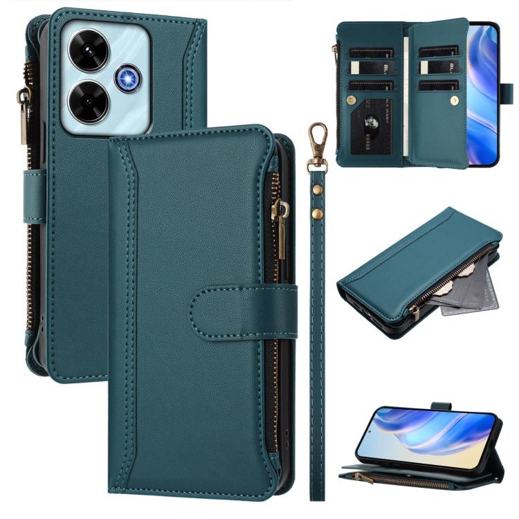 Magnetic Closure 9 Card Slots Zipper Leather Case with Hand Strap, For Redmi Note 15 Pro 5G Global 163.6mm, For Redmi 15 5G Global / 15 4G SEA 169.5mm, For Redmi 15 5G / 4G EU 171mm, For Redmi 13x / Redmi 13 4G / 5G, For Redmi A5 4G 173.3mm            ...