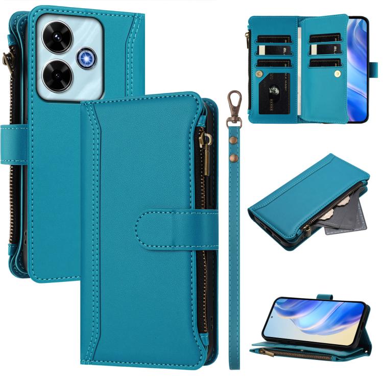 Magnetic Closure 9 Card Slots Zipper Leather Case with Hand Strap, For Redmi Note 15 Pro 5G Global 163.6mm, For Redmi 15 5G Global / 15 4G SEA 169.5mm, For Redmi 15 5G / 4G EU 171mm, For Redmi 13x / Redmi 13 4G / 5G, For Redmi A5 4G 173.3mm            ...