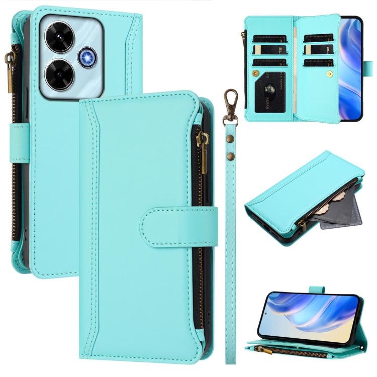 Magnetic Closure 9 Card Slots Zipper Leather Case with Hand Strap, For Redmi Note 15 Pro 5G Global 163.6mm, For Redmi 15 5G Global / 15 4G SEA 169.5mm, For Redmi 15 5G / 4G EU 171mm, For Redmi 13x / Redmi 13 4G / 5G, For Redmi A5 4G 173.3mm            ...