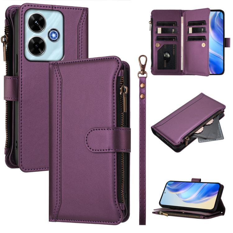 Magnetic Closure 9 Card Slots Zipper Leather Case with Hand Strap, For Redmi Note 15 Pro 5G Global 163.6mm, For Redmi 15 5G Global / 15 4G SEA 169.5mm, For Redmi 15 5G / 4G EU 171mm, For Redmi 13x / Redmi 13 4G / 5G, For Redmi A5 4G 173.3mm            ...