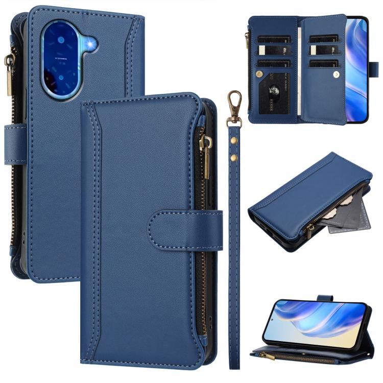 Magnetic Closure 9 Card Slots Zipper Leather Case with Hand Strap, For Redmi Note 15 Pro 5G Global 163.6mm, For Redmi 15 5G Global / 15 4G SEA 169.5mm, For Redmi 15 5G / 4G EU 171mm, For Redmi 13x / Redmi 13 4G / 5G, For Redmi A5 4G 173.3mm            ...