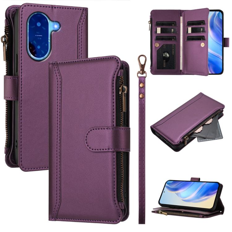 Magnetic Closure 9 Card Slots Zipper Leather Case with Hand Strap, For Redmi Note 15 Pro 5G Global 163.6mm, For Redmi 15 5G Global / 15 4G SEA 169.5mm, For Redmi 15 5G / 4G EU 171mm, For Redmi 13x / Redmi 13 4G / 5G, For Redmi A5 4G 173.3mm            ...