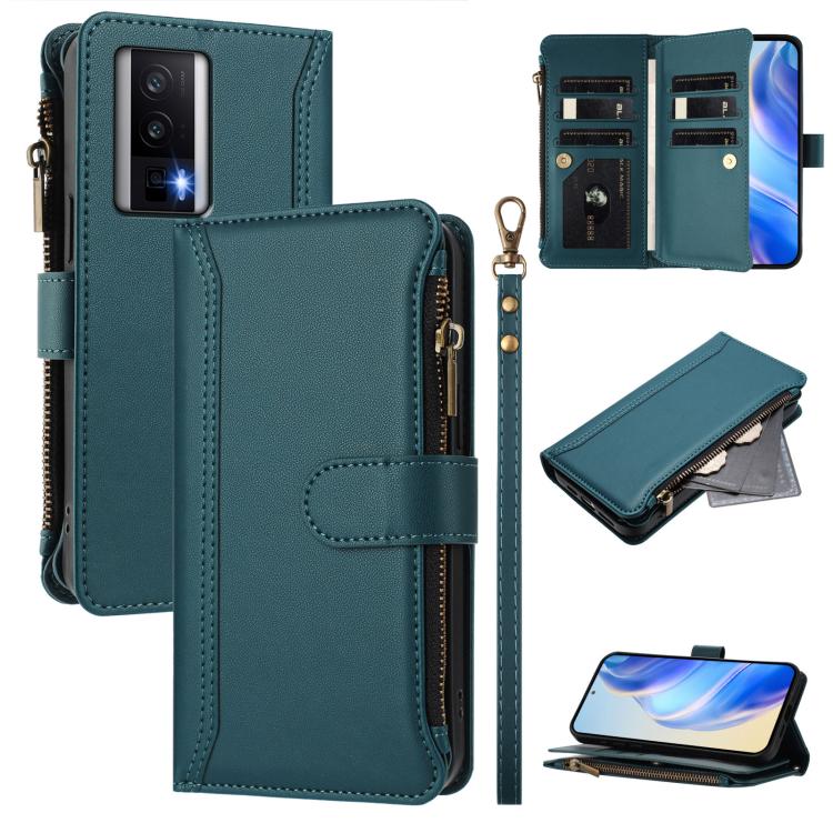 Magnetic Closure 9 Card Slots Zipper Leather Case with Hand Strap, For Redmi K60 / K60 Pro / Poco F5 Pro, For Redmi Note 11 / 11S 4G / 12S 4G, For Redmi A1+ / A2+ / Poco C50 / Poco C51, For Redmi Note 11 Pro 4G / 5G, For Redmi Note 12 4G Global        ...