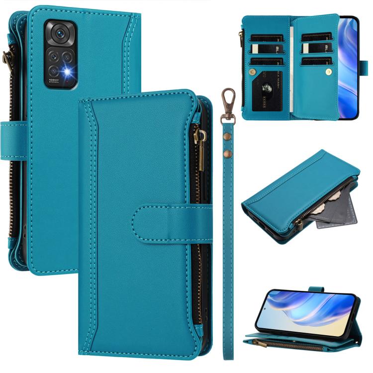 Magnetic Closure 9 Card Slots Zipper Leather Case with Hand Strap, For Redmi K60 / K60 Pro / Poco F5 Pro, For Redmi Note 11 / 11S 4G / 12S 4G, For Redmi A1+ / A2+ / Poco C50 / Poco C51, For Redmi Note 11 Pro 4G / 5G, For Redmi Note 12 4G Global        ...
