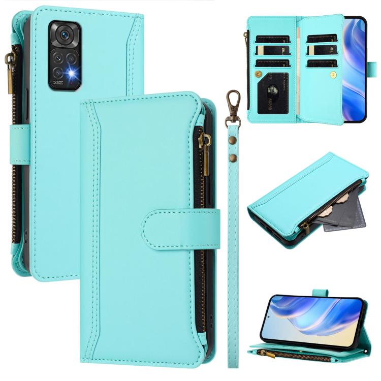 Magnetic Closure 9 Card Slots Zipper Leather Case with Hand Strap, For Redmi K60 / K60 Pro / Poco F5 Pro, For Redmi Note 11 / 11S 4G / 12S 4G, For Redmi A1+ / A2+ / Poco C50 / Poco C51, For Redmi Note 11 Pro 4G / 5G, For Redmi Note 12 4G Global        ...