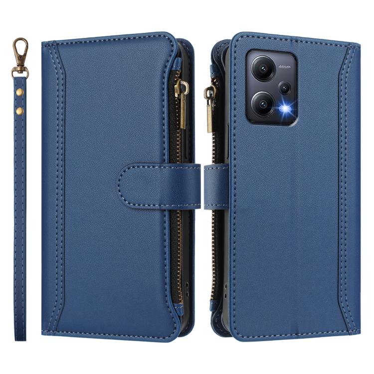 Magnetic Closure 9 Card Slots Zipper Leather Case with Hand Strap, For Redmi Note 12 5G Global / Poco X5, For Redmi 10 5G / Note 11E / 11 Prime 5G, For Redmi Note 10 4G / Note 10S / Poco M5s, For Redmi Note 11 Pro+ 5G EU / Poco X4 NFC                  ...