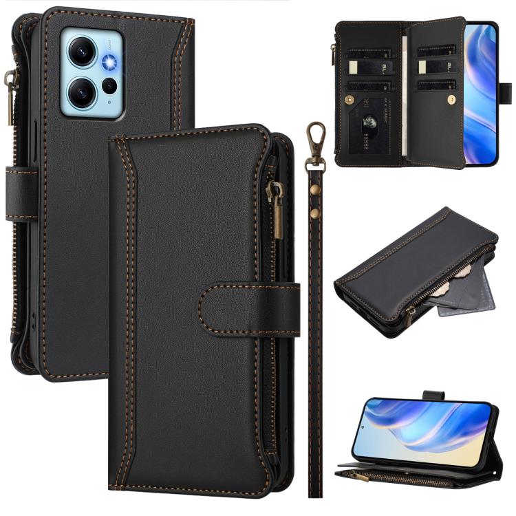 Magnetic Closure 9 Card Slots Zipper Leather Case with Hand Strap, For Redmi K60 / K60 Pro / Poco F5 Pro, For Redmi Note 11 / 11S 4G / 12S 4G, For Redmi A1+ / A2+ / Poco C50 / Poco C51, For Redmi Note 11 Pro 4G / 5G, For Redmi Note 12 4G Global        ...