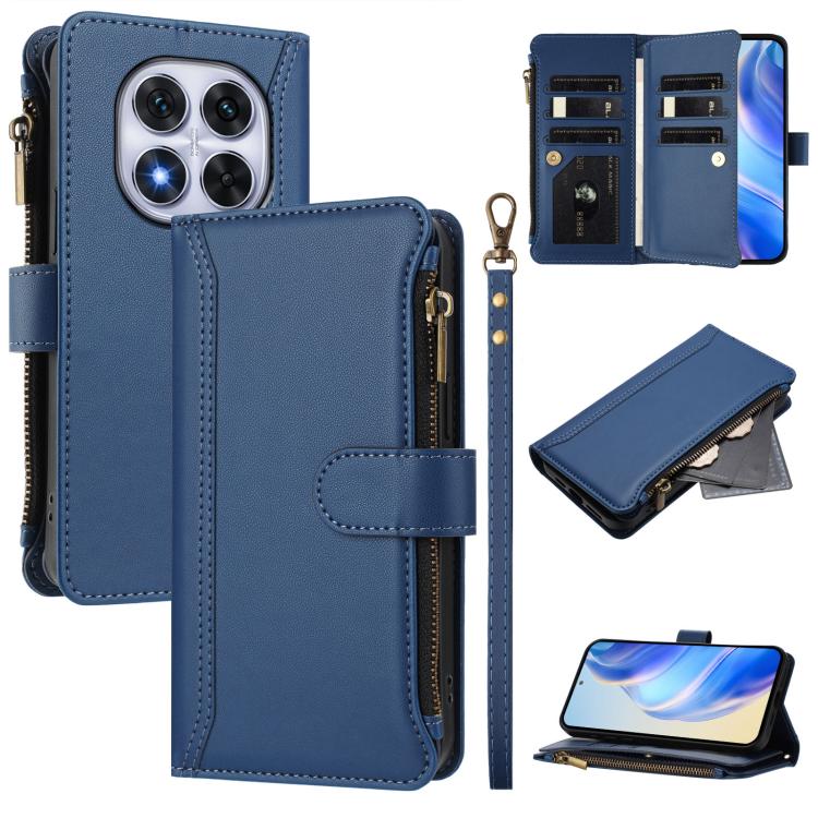 Magnetic Closure 9 Card Slots Zipper Leather Case with Hand Strap, For Redmi K80 / K80 Pro, For Redmi Note 14 Pro 4G, For Redmi Note 14 4G 163.25mm, For Redmi 14C 4G / 14R 5G / A3 Pro, For Redmi Note 14 Pro+ 5G, For Redmi K70 Ultra                     ...