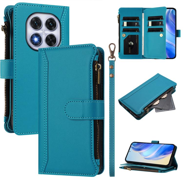 Magnetic Closure 9 Card Slots Zipper Leather Case with Hand Strap, For Redmi Note 15 Pro 5G Global 163.6mm, For Redmi 15 5G Global / 15 4G SEA 169.5mm, For Redmi 15 5G / 4G EU 171mm, For Redmi 13x / Redmi 13 4G / 5G, For Redmi A5 4G 173.3mm            ...