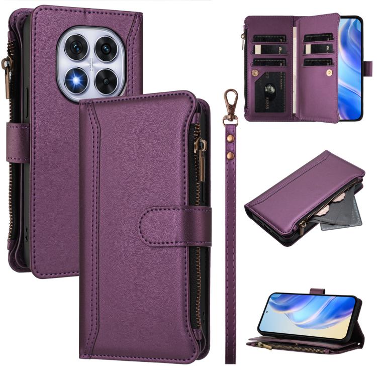 Magnetic Closure 9 Card Slots Zipper Leather Case with Hand Strap, For Redmi Note 15 Pro 5G Global 163.6mm, For Redmi 15 5G Global / 15 4G SEA 169.5mm, For Redmi 15 5G / 4G EU 171mm, For Redmi 13x / Redmi 13 4G / 5G, For Redmi A5 4G 173.3mm            ...