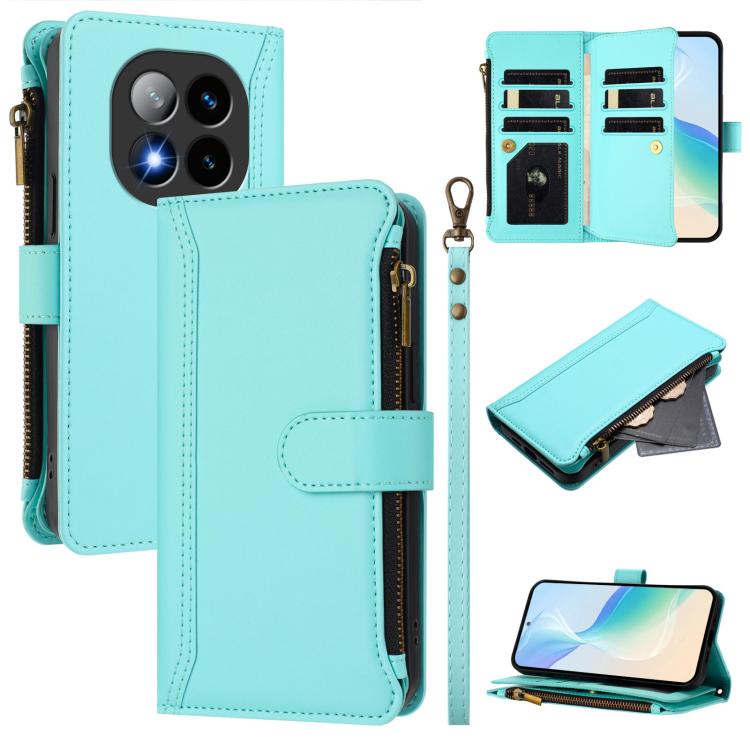 Magnetic Closure 9 Card Slots Zipper Leather Case with Hand Strap, For Redmi K80 / K80 Pro, For Redmi Note 14 Pro 4G, For Redmi Note 14 4G 163.25mm, For Redmi 14C 4G / 14R 5G / A3 Pro, For Redmi Note 14 Pro+ 5G, For Redmi K70 Ultra                     ...