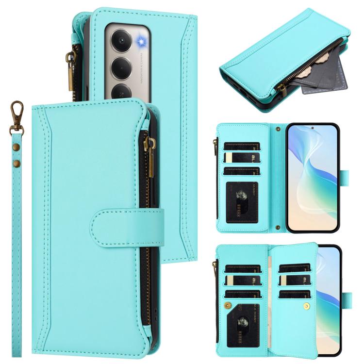 Magnetic Closure 9 Card Slots Zipper Leather Case with Hand Strap, For Redmi Note 15 Pro 5G Global 163.6mm, For Redmi 15 5G Global / 15 4G SEA 169.5mm, For Redmi 15 5G / 4G EU 171mm, For Redmi 13x / Redmi 13 4G / 5G, For Redmi A5 4G 173.3mm            ...