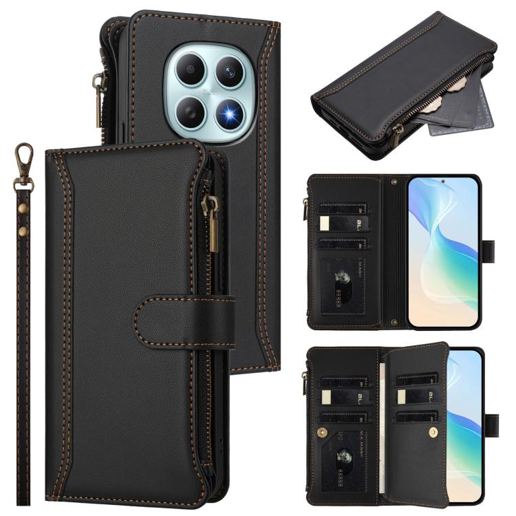 Magnetic Closure 9 Card Slots Zipper Leather Case with Hand Strap, For Redmi A5 4G 171.7mm / Poco C71, For Redmi K90 Max 5G, For Redmi A7 Pro 4G Global / Poco C85x 5G, For Redmi 15a 5G Global, For Redmi Turbo 5 Max 5G/Poco X8 Pro Max 5G                ...