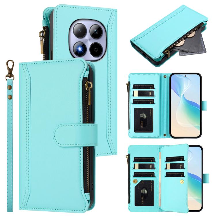 Magnetic Closure 9 Card Slots Zipper Leather Case with Hand Strap, For Redmi Note 15 Pro 5G Global 163.6mm, For Redmi 15 5G Global / 15 4G SEA 169.5mm, For Redmi 15 5G / 4G EU 171mm, For Redmi 13x / Redmi 13 4G / 5G, For Redmi A5 4G 173.3mm            ...