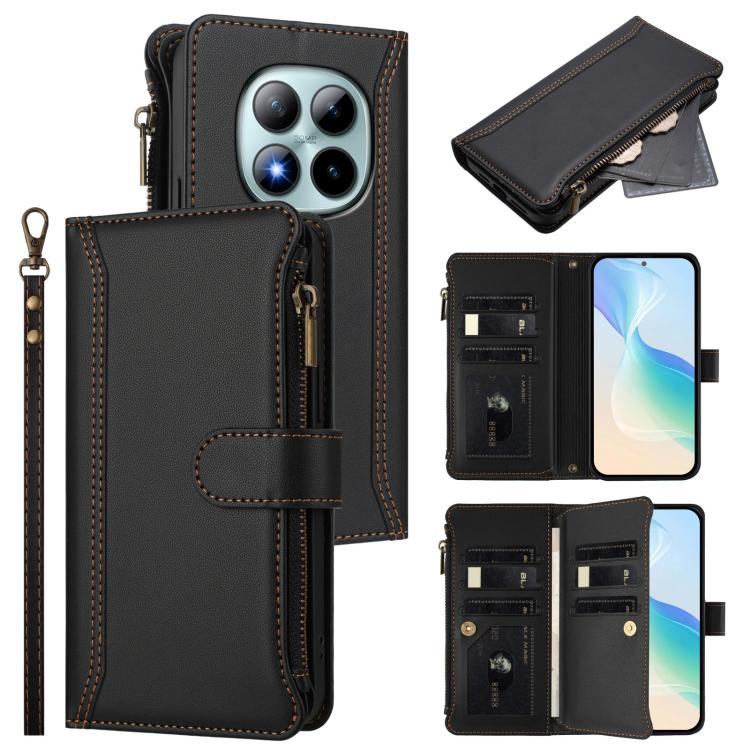 Magnetic Closure 9 Card Slots Zipper Leather Case with Hand Strap, For Redmi A5 4G 171.7mm / Poco C71, For Redmi K90 Max 5G, For Redmi A7 Pro 4G Global / Poco C85x 5G, For Redmi 15a 5G Global, For Redmi Turbo 5 Max 5G/Poco X8 Pro Max 5G                ...