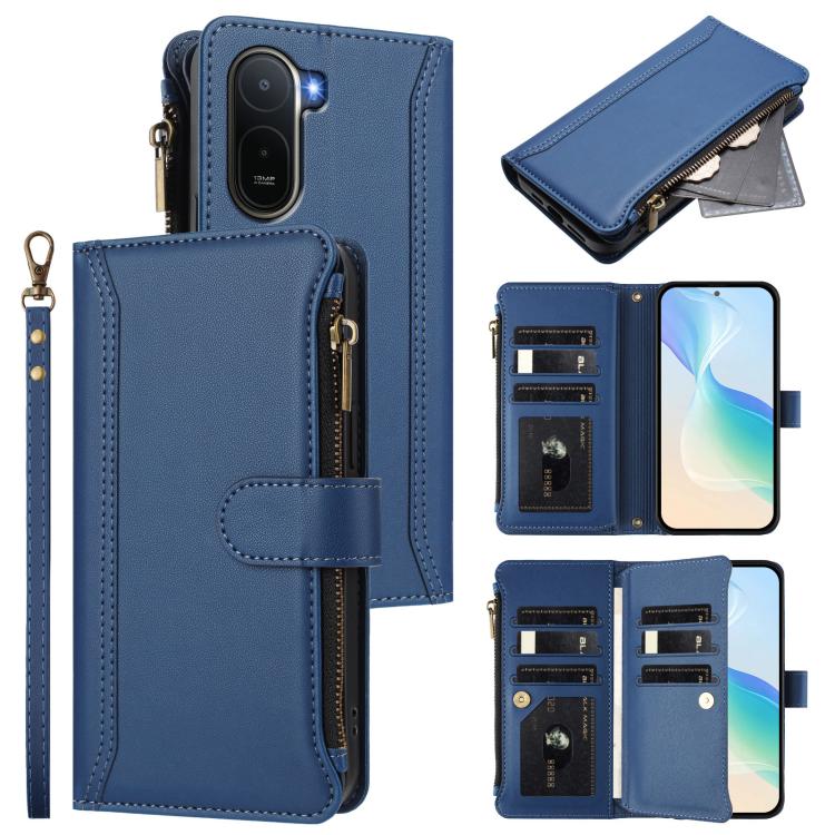 Magnetic Closure 9 Card Slots Zipper Leather Case with Hand Strap, For Redmi A5 4G 171.7mm / Poco C71, For Redmi K90 Max 5G, For Redmi A7 Pro 4G Global / Poco C85x 5G, For Redmi 15a 5G Global, For Redmi Turbo 5 Max 5G/Poco X8 Pro Max 5G                ...