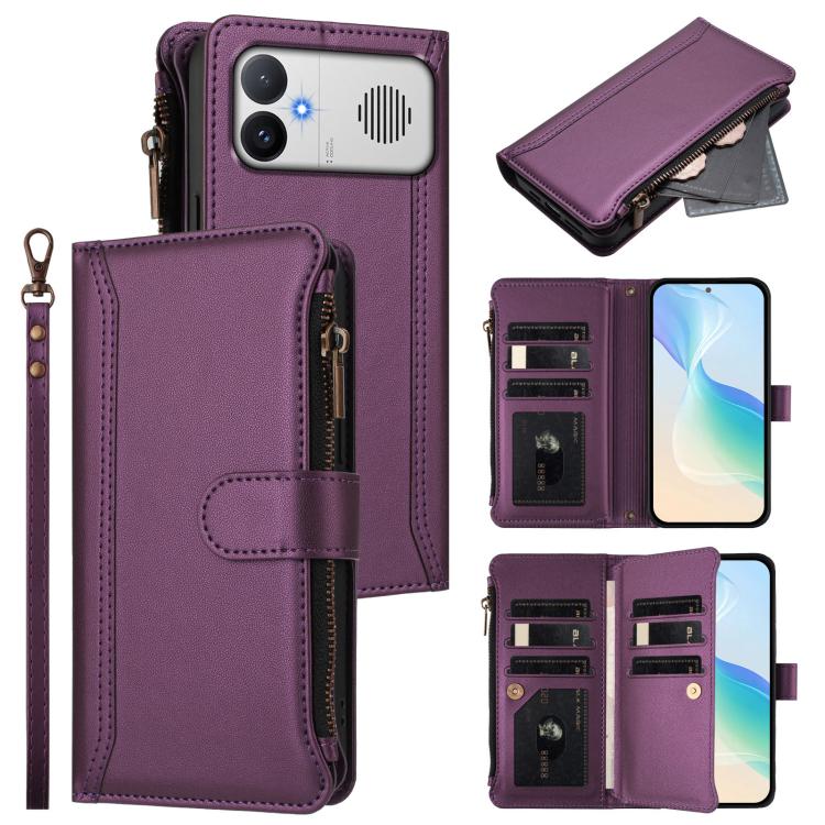 Magnetic Closure 9 Card Slots Zipper Leather Case with Hand Strap, For Redmi A5 4G 171.7mm / Poco C71, For Redmi K90 Max 5G, For Redmi A7 Pro 4G Global / Poco C85x 5G, For Redmi 15a 5G Global, For Redmi Turbo 5 Max 5G/Poco X8 Pro Max 5G                ...