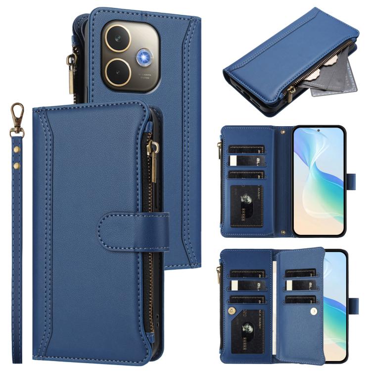Magnetic Closure 9 Card Slots Zipper Leather Case with Hand Strap, For OPPO Reno14 F 5G, For OPPO A5 5G Global, For OPPO K12S / K13 India, For OPPO Find X8s+ 5G, For OPPO Find X8s 5G, For OPPO Find X8 Ultra 5G, For OPPO A5 Pro 5G Global / A5 Pro 4G Glo...