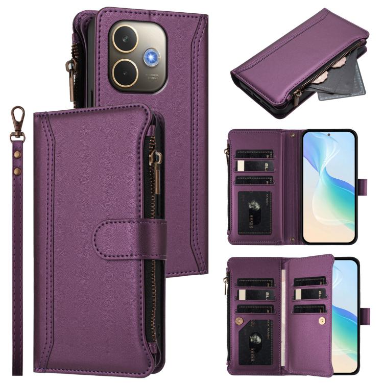 Magnetic Closure 9 Card Slots Zipper Leather Case with Hand Strap, For OPPO Reno14 F 5G, For OPPO A5 5G Global, For OPPO K12S / K13 India, For OPPO Find X8s+ 5G, For OPPO Find X8s 5G, For OPPO Find X8 Ultra 5G, For OPPO A5 Pro 5G Global / A5 Pro 4G Glo...