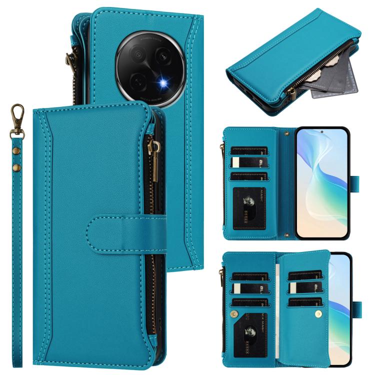 Magnetic Closure 9 Card Slots Zipper Leather Case with Hand Strap, For OPPO Reno14 F 5G, For OPPO A5 5G Global, For OPPO K12S / K13 India, For OPPO Find X8s+ 5G, For OPPO Find X8s 5G, For OPPO Find X8 Ultra 5G, For OPPO A5 Pro 5G Global / A5 Pro 4G Glo...