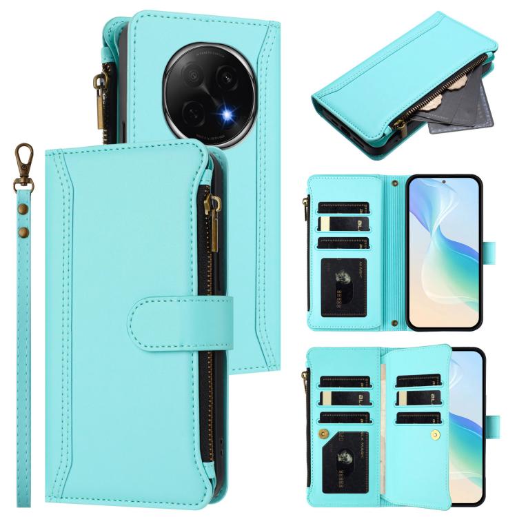 Magnetic Closure 9 Card Slots Zipper Leather Case with Hand Strap, For OPPO Reno14 F 5G, For OPPO A5 5G Global, For OPPO K12S / K13 India, For OPPO Find X8s+ 5G, For OPPO Find X8s 5G, For OPPO Find X8 Ultra 5G, For OPPO A5 Pro 5G Global / A5 Pro 4G Glo...