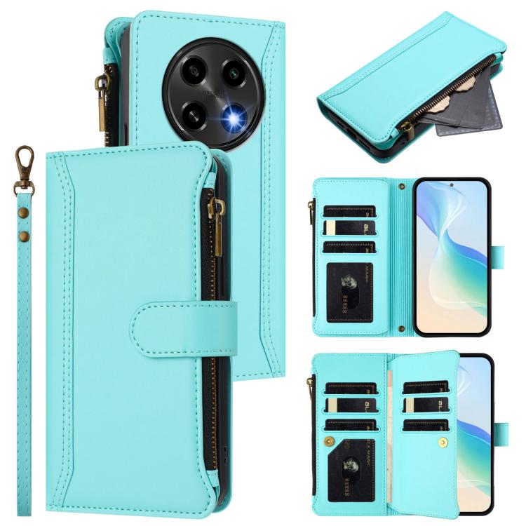 Magnetic Closure 9 Card Slots Zipper Leather Case with Hand Strap, For OPPO F29 5G Global, For OPPO Reno13 F 5G/Reno13 F 4G India, For OPPO A3 4G Global / A60 5G Global, For OPPO Find X8 5G Global, For OPPO A3 Pro 5G Global / K12X 5G Global            ...