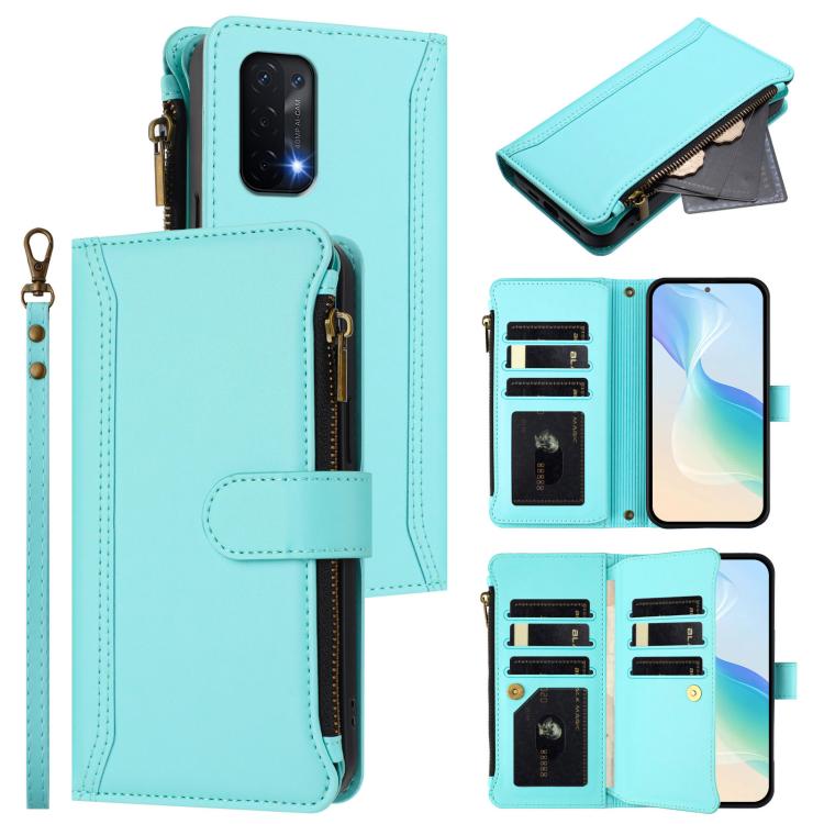 Magnetic Closure 9 Card Slots Zipper Leather Case with Hand Strap, For OPPO Find X5 Pro, For OPPO Find X5, For OPPO A56 5G / A55 5G / A54 4G, For OPPO A11S 4G, For OPPO A74 4G / F19 / F19S / A95, For OPPO F19 Pro / Reno5 F / Reno5 Lite                 ...