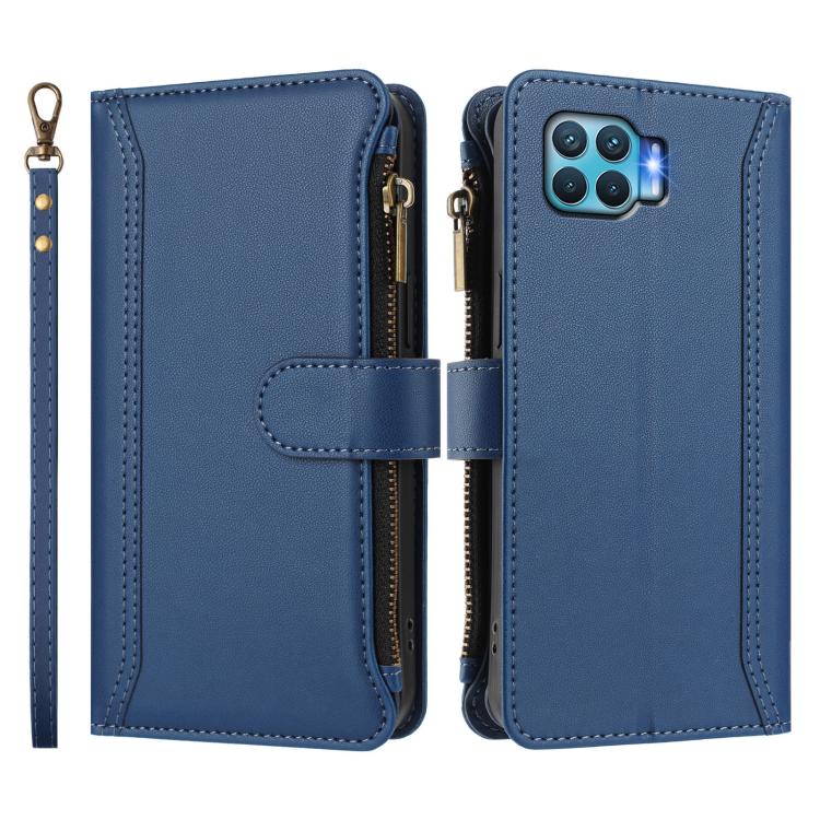 Magnetic Closure 9 Card Slots Zipper Leather Case with Hand Strap, For OPPO A93 4G 2020 Global / F17 Pro, For OPPO A72 / A52 / A92 4G, For OPPO A92S 5G, For OPPO A79 5G Global