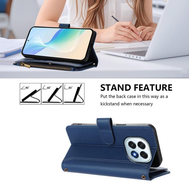 Magnetic Closure 9 Card Slots Zipper Leather Case with Hand Strap, For OPPO F29 5G Global, For OPPO Reno13 F 5G/Reno13 F 4G India, For OPPO A3 4G Global / A60 5G Global, For OPPO Find X8 5G Global, For OPPO A3 Pro 5G Global / K12X 5G Global            ...