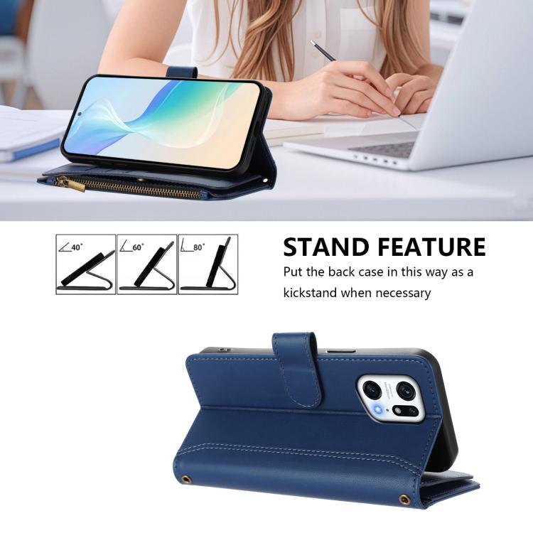 Magnetic Closure 9 Card Slots Zipper Leather Case with Hand Strap, For OPPO Find X5 Pro, For OPPO Find X5, For OPPO A56 5G / A55 5G / A54 4G, For OPPO A11S 4G, For OPPO A74 4G / F19 / F19S / A95, For OPPO F19 Pro / Reno5 F / Reno5 Lite                 ...