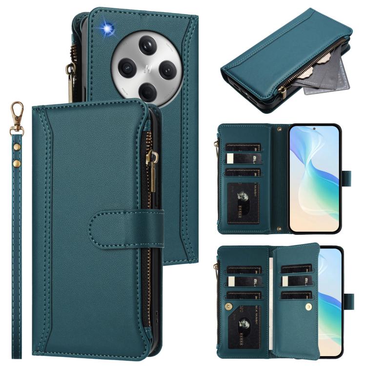 Magnetic Closure 9 Card Slots Zipper Leather Case with Hand Strap, For OPPO F29 5G Global, For OPPO Reno13 F 5G/Reno13 F 4G India, For OPPO A3 4G Global / A60 5G Global, For OPPO Find X8 5G Global, For OPPO A3 Pro 5G Global / K12X 5G Global            ...