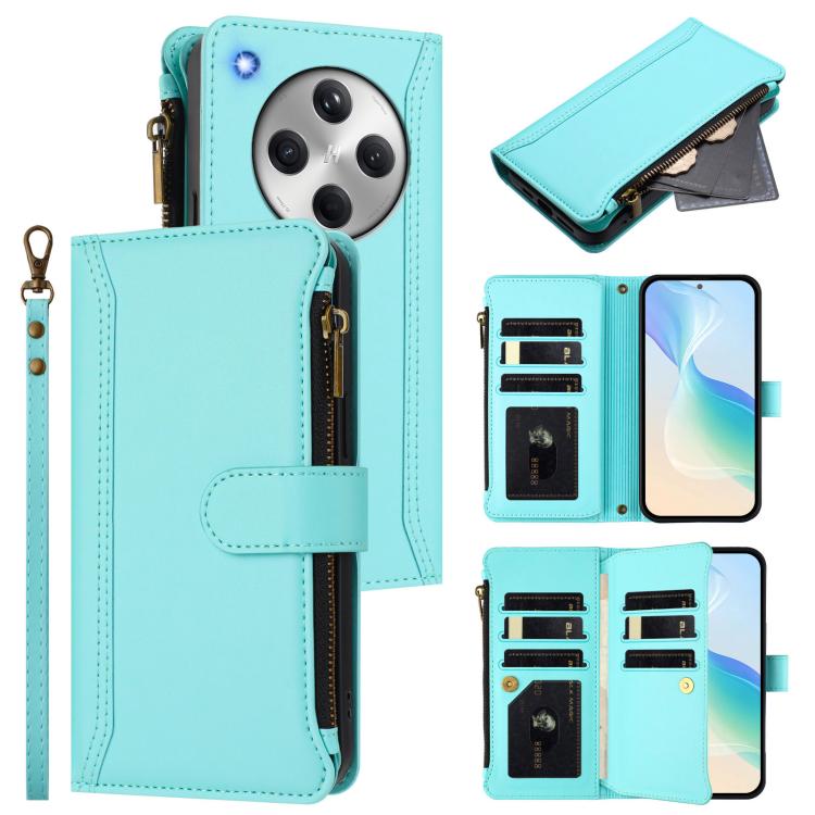 Magnetic Closure 9 Card Slots Zipper Leather Case with Hand Strap, For OPPO F29 5G Global, For OPPO Reno13 F 5G/Reno13 F 4G India, For OPPO A3 4G Global / A60 5G Global, For OPPO Find X8 5G Global, For OPPO A3 Pro 5G Global / K12X 5G Global            ...