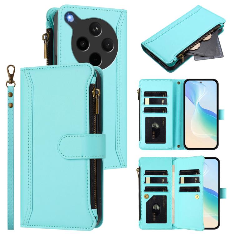 Magnetic Closure 9 Card Slots Zipper Leather Case with Hand Strap, For OPPO Reno14 F 5G, For OPPO A5 5G Global, For OPPO K12S / K13 India, For OPPO Find X8s+ 5G, For OPPO Find X8s 5G, For OPPO Find X8 Ultra 5G, For OPPO A5 Pro 5G Global / A5 Pro 4G Glo...