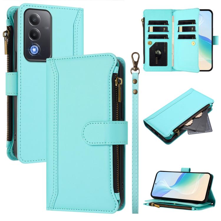 Magnetic Closure 9 Card Slots Zipper Leather Case with Hand Strap, For OPPO Reno14 F 5G, For OPPO A5 5G Global, For OPPO K12S / K13 India, For OPPO Find X8s+ 5G, For OPPO Find X8s 5G, For OPPO Find X8 Ultra 5G, For OPPO A5 Pro 5G Global / A5 Pro 4G Glo...