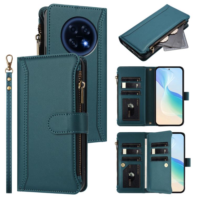Magnetic Closure 9 Card Slots Zipper Leather Case with Hand Strap, For OPPO Reno16 F 5G/Reno16 FS 5G, For OPPO Reno16/Reno16 Pro 5G Global, For OPPO Find X9s Pro 5G, For OPPO Find X9 Ultra, For OPPO Find X9, For OPPO A6 GT 5G, For OPPO Find X9 Pro     ...