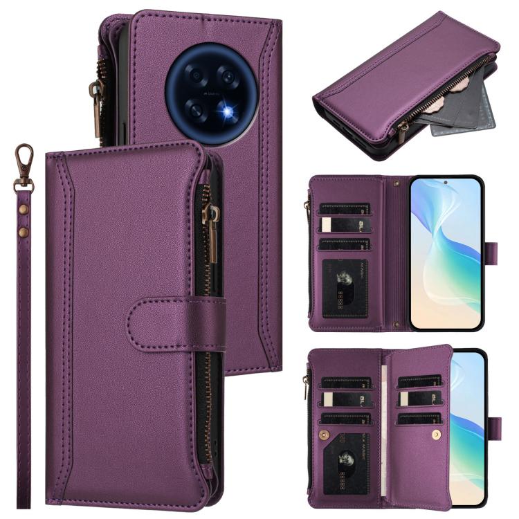 Magnetic Closure 9 Card Slots Zipper Leather Case with Hand Strap, For OPPO Reno16 F 5G/Reno16 FS 5G, For OPPO Reno16/Reno16 Pro 5G Global, For OPPO Find X9s Pro 5G, For OPPO Find X9 Ultra, For OPPO Find X9, For OPPO A6 GT 5G, For OPPO Find X9 Pro     ...