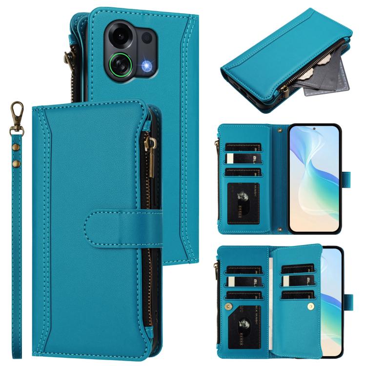 Magnetic Closure 9 Card Slots Zipper Leather Case with Hand Strap, For OPPO Reno16 F 5G/Reno16 FS 5G, For OPPO Reno16/Reno16 Pro 5G Global, For OPPO Find X9s Pro 5G, For OPPO Find X9 Ultra, For OPPO Find X9, For OPPO A6 GT 5G, For OPPO Find X9 Pro     ...