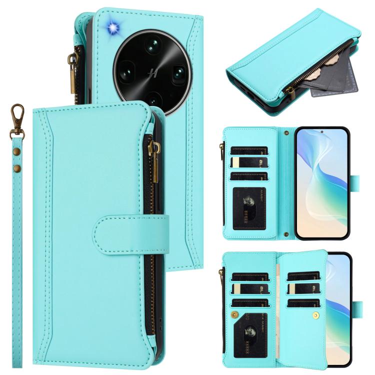 Magnetic Closure 9 Card Slots Zipper Leather Case with Hand Strap, For OPPO Reno16 F 5G/Reno16 FS 5G, For OPPO Reno16/Reno16 Pro 5G Global, For OPPO Find X9s Pro 5G, For OPPO Find X9 Ultra, For OPPO Find X9, For OPPO A6 GT 5G, For OPPO Find X9 Pro     ...
