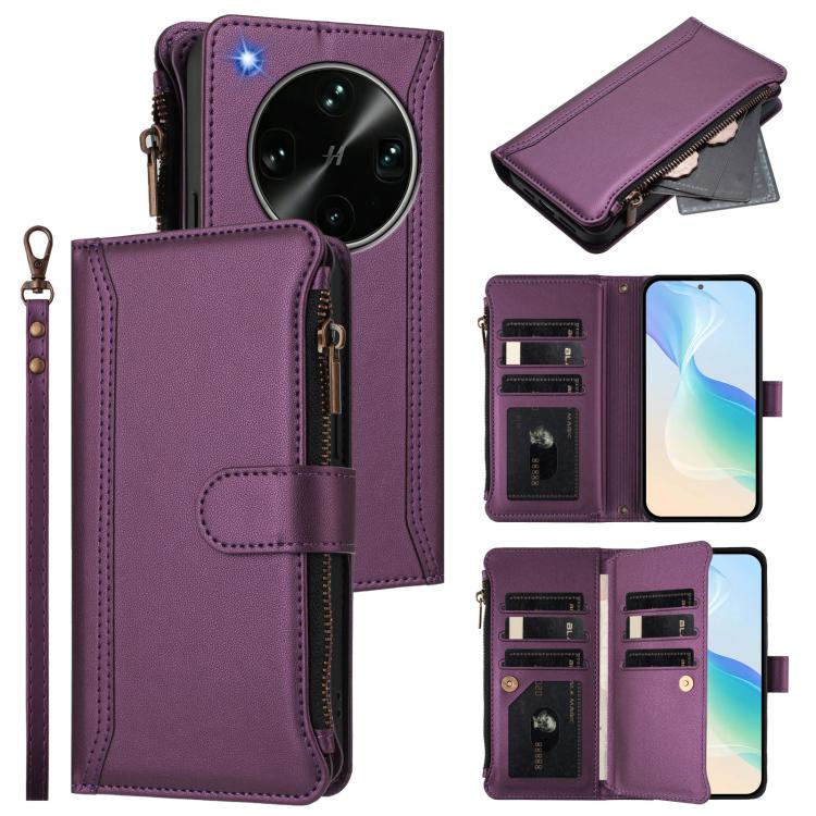 Magnetic Closure 9 Card Slots Zipper Leather Case with Hand Strap, For OPPO Reno16 F 5G/Reno16 FS 5G, For OPPO Reno16/Reno16 Pro 5G Global, For OPPO Find X9s Pro 5G, For OPPO Find X9 Ultra, For OPPO Find X9, For OPPO A6 GT 5G, For OPPO Find X9 Pro     ...