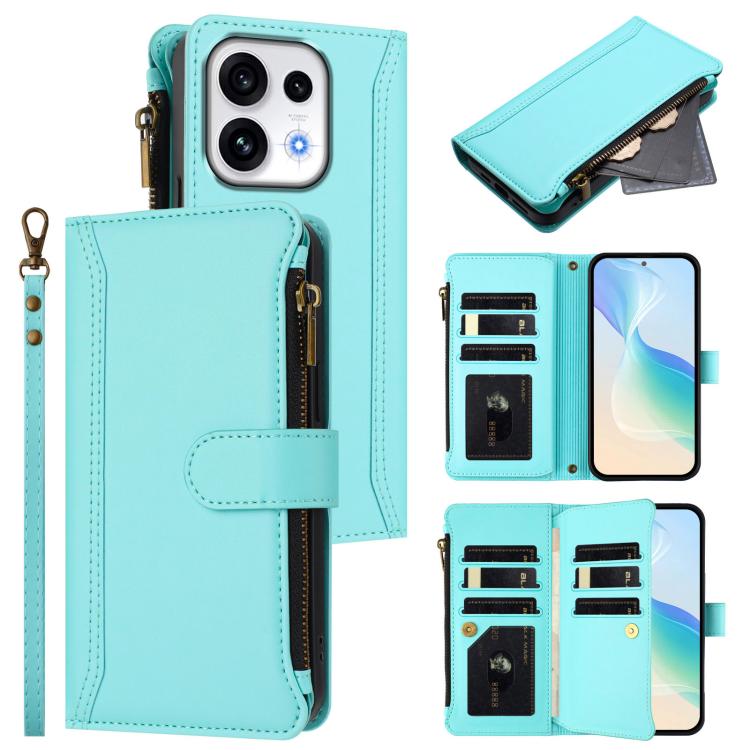 Magnetic Closure 9 Card Slots Zipper Leather Case with Hand Strap, For OPPO Reno16 F 5G/Reno16 FS 5G, For OPPO Reno16/Reno16 Pro 5G Global, For OPPO Find X9s Pro 5G, For OPPO Find X9 Ultra, For OPPO Find X9, For OPPO A6 GT 5G, For OPPO Find X9 Pro     ...