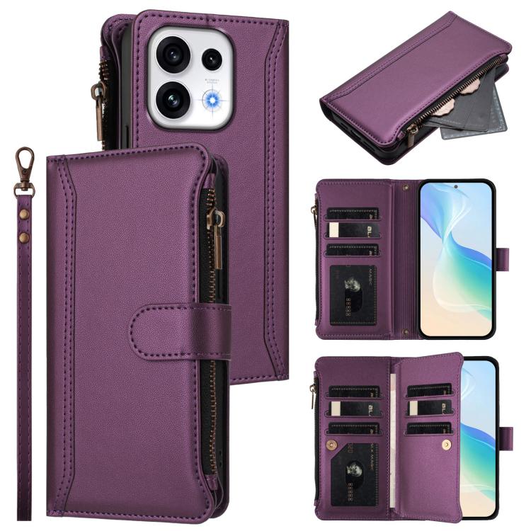 Magnetic Closure 9 Card Slots Zipper Leather Case with Hand Strap, For OPPO Reno16 F 5G/Reno16 FS 5G, For OPPO Reno16/Reno16 Pro 5G Global, For OPPO Find X9s Pro 5G, For OPPO Find X9 Ultra, For OPPO Find X9, For OPPO A6 GT 5G, For OPPO Find X9 Pro     ...