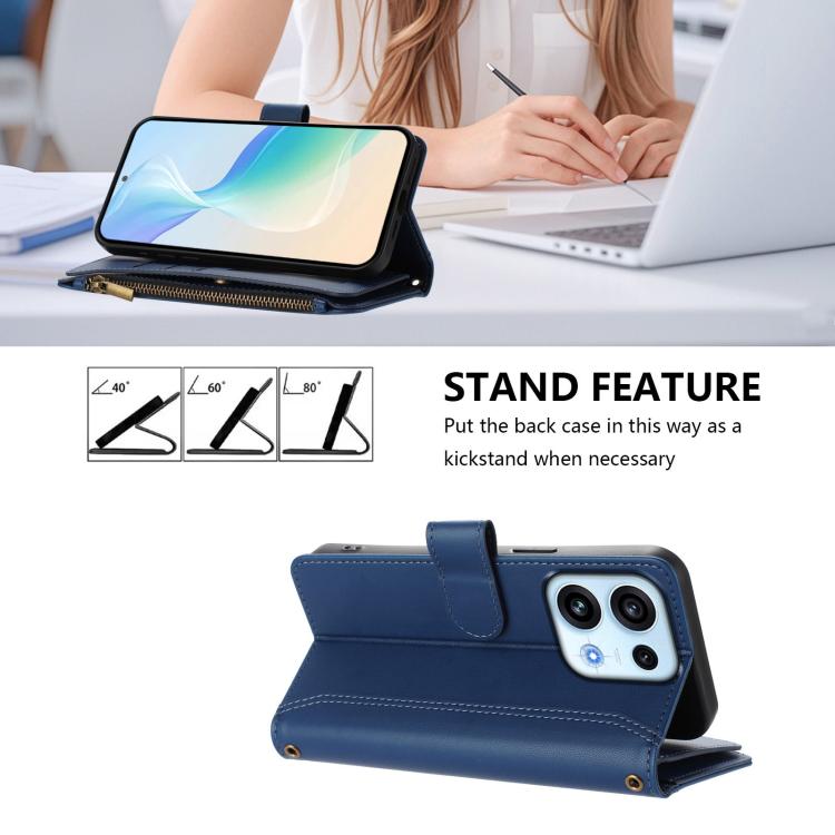 Magnetic Closure 9 Card Slots Zipper Leather Case with Hand Strap, For OPPO Reno16 F 5G/Reno16 FS 5G, For OPPO Reno16/Reno16 Pro 5G Global, For OPPO Find X9s Pro 5G, For OPPO Find X9 Ultra, For OPPO Find X9, For OPPO A6 GT 5G, For OPPO Find X9 Pro     ...
