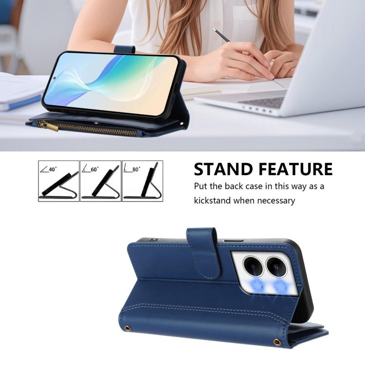 Magnetic Closure 9 Card Slots Zipper Leather Case with Hand Strap, For OPPO Reno9 5G / 9 Pro 5G, For OPPO Reno8 Pro+ 5G, For OPPO Reno8 Pro 5G, For OPPO Reno8 5G Global, For OPPO Reno7 5G Global / Find X5 Lite, For OPPO Reno5 5G / Find X3 Lite