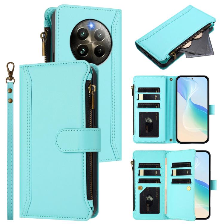 Magnetic Closure 9 Card Slots Zipper Leather Case with Hand Strap, For Realme GT7 Pro 5G / GT7 Pro Racing, For Realme C63 5G Global, For Realme 12 5G Global / 12X 5G Global, For Realme C63 4G Global / Narzo N63 4G                                       ...