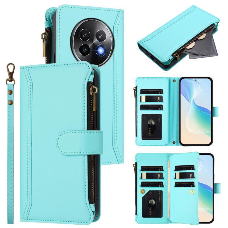 Magnetic Closure 9 Card Slots Zipper Leather Case with Hand Strap, For Realme GT7 Pro 5G / GT7 Pro Racing, For Realme C63 5G Global, For Realme 12 5G Global / 12X 5G Global, For Realme C63 4G Global / Narzo N63 4G                                       ...