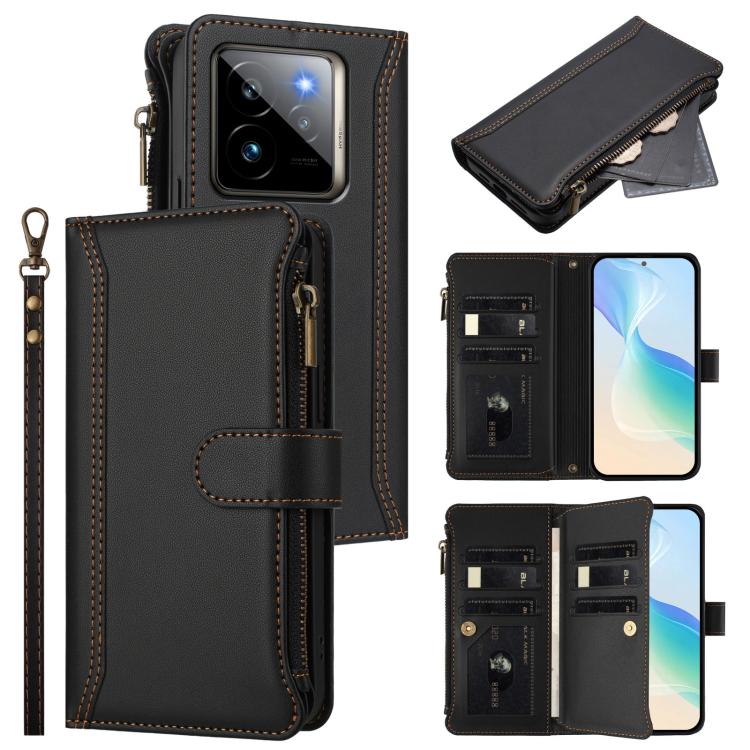 Magnetic Closure 9 Card Slots Zipper Leather Case with Hand Strap, For Realme GT7 Pro 5G / GT7 Pro Racing, For Realme C63 5G Global, For Realme 12 5G Global / 12X 5G Global, For Realme C63 4G Global / Narzo N63 4G                                       ...